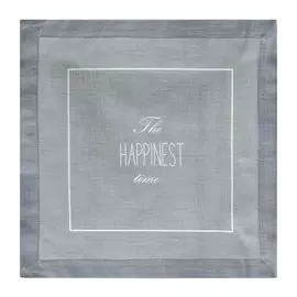 салфетка 40*40 с печатью (лен 140гр/м2 серый+the happinest time белый)