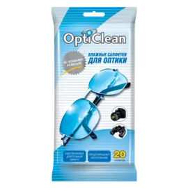 салфетки влажные opti clean 20шт для оптики