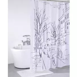 SCID170P, street line, Штора для ванной комнаты, 200*180 см