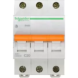 SE Домовой ВА63 Автоматический выключатель 3P 20A (C) 4.5kA