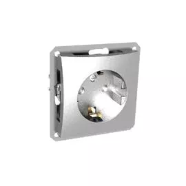 SE Дуэт Серебро Розетка с/з с защитными шторками