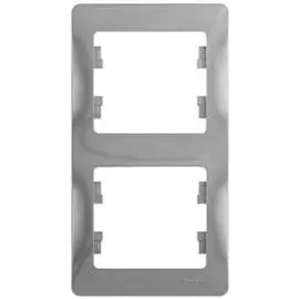 SE Glossa Алюминий Рамка 2-я, вертикальная