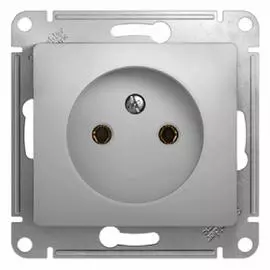 SE Glossa Алюминий Розетка без заземления