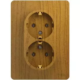 SE Glossa Дерево Дуб Розетка 2-я с заземлением (в сборе с рамкой)