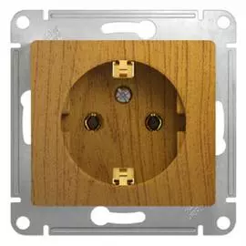 SE Glossa Дерево Дуб Розетка с заземлением