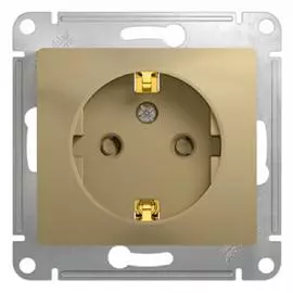 SE Glossa Титан Розетка с заземлением со шторками