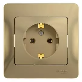 SE Glossa Титан Розетка с заземлением (в сборе с рамкой)