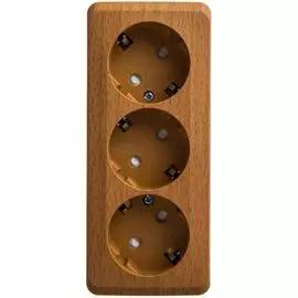 SE Этюд наруж Бук Розетка 3-ая с/з со шторками 16А 250B