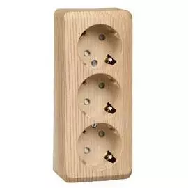 SE Этюд наруж Сосна Розетка 3-ая с/з со шторками 16А 250B