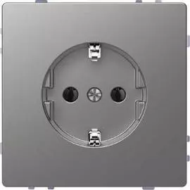 SE Merten D-Life Нерж. Сталь Розетка 16А, с з/к, без шторок