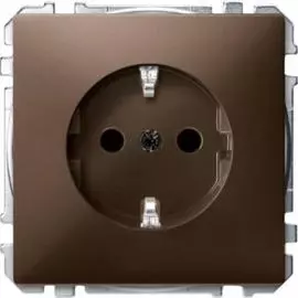 SE Merten SD Коричневый Мех Розетка Schuko со шторками