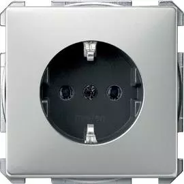 SE Merten SD Сталь Розетка с/з безвинт. зажим