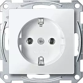 SE Merten SM Бел глянец Розетка с/з безвинт.зажим