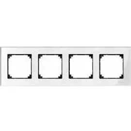 SE Merten SM M-Elegance Стекло Белое Рамка 4-ая