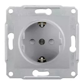 SE Sedna Алюминий Розетка 1-я с/з с защитными шторками