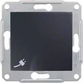 SE Sedna Графит Розетка с/з с/ш с защитными шторками, с крышкой 16А, 250В