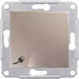 SE Sedna Титан Розетка 1-я с/з с защитными шторками с крышкой