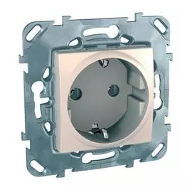 SE Unica Беж Розетка 1-ая с с/з винт. зажим
