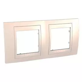 SE Unica Хамелеон Беж/беж Рамка 2-ая гориз