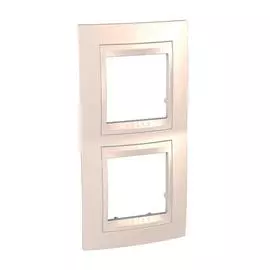 SE Unica Хамелеон Беж/беж Рамка 2-ая вертик