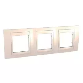 SE Unica Хамелеон Беж/беж Рамка 3-ая гориз