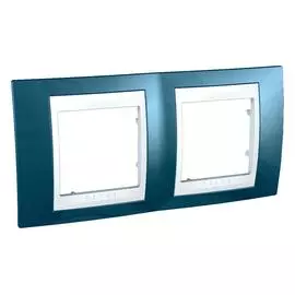 SE Unica Хамелеон Голубой лед/Бел Рамка 2-ая гориз