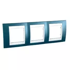 SE Unica Хамелеон Голубой лед/Бел Рамка 3-ая гориз