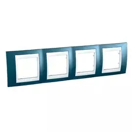 SE Unica Хамелеон Голубой лед/Бел Рамка 4-ая гориз