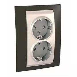 SE Unica Хамелеон Какао Розетка 2-ая с з/к (бежевая вставка)