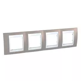 SE Unica Хамелеон Коричневый/Бел Рамка 4-ая горизонтальная