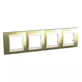 SE Unica Хамелеон Золото/Беж Рамка 4-ая горизонтальная