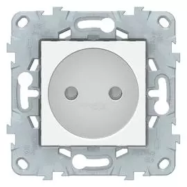 SE Unica New Бел Розетка б/з со шторками, винт. зажим, 16А, 250В