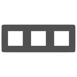 SE Unica Studio Дымчато-серая/Антрацит Рамка 3-ная