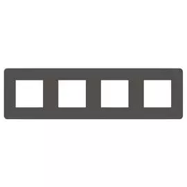 SE Unica Studio Дымчато-серая/Антрацит Рамка 4-ная