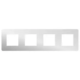 SE Unica Studio Хром/Антрацит Рамка 4-ная