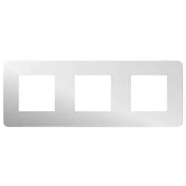 SE Unica Studio Хром/Белая Рамка 3-ная