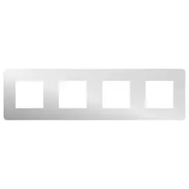 SE Unica Studio Хром/Белая Рамка 4-ная