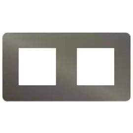 SE Unica Studio Никель/Антрацит Рамка 2-ная