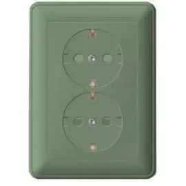 SE Wessen 59 Шампань Розетка 2-ая с/з с защитными шторками (в сборе, с рамкой)