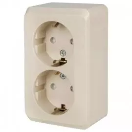 SE Wessen Прима наруж Беж Розетка 2-я с/з с защитными шторками 16А (в сборе) (индивид.упак.)
