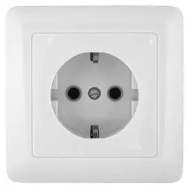 SE Wessen Прима внутр Бел Розетка 1-ая с/з с защитными шторками 16А (в сборе) (индивид.упак.)