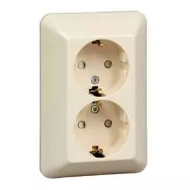 SE Wessen Прима внутр Беж Розетка 2-ая с/з с защитными шторками 16А (в сборе) (индивид.упак.)