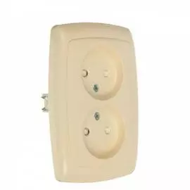 SE Wessen Рондо Беж Розетка 2-я без с/з с защитными шторками 16А (в сборе)