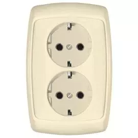 SE Wessen Рондо Беж Розетка 2-я с/з без шторок 16А (в сборе)