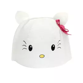 шапка банная китти, фетр белый