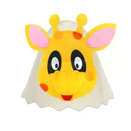 шапка банная с аппл. жираф, войлок белый