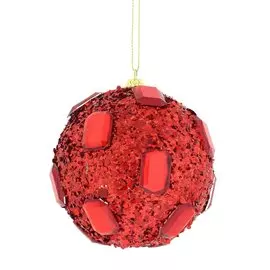 шар новогодний d8см "рубин" пластик 741350