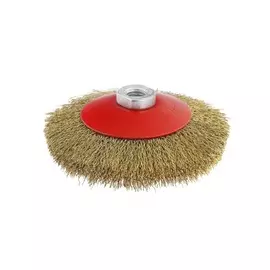 щетка для мшу плоская 115мм m14 стальн. гофр. проволока, мягкая, hammer flex 207-107