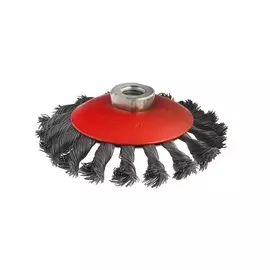 щетка для мшу плоская 115мм m14 витая стальн. проволока, жесткая, усил.кольцом, hammer flex 207-112