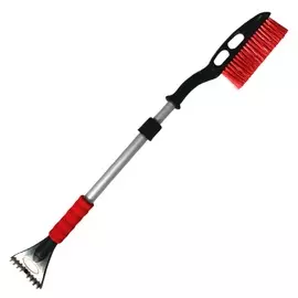 щетка для снега со скребком, телескопическая avs sb-6333 xl (90-120 см) с распушенной щетиной и мягк